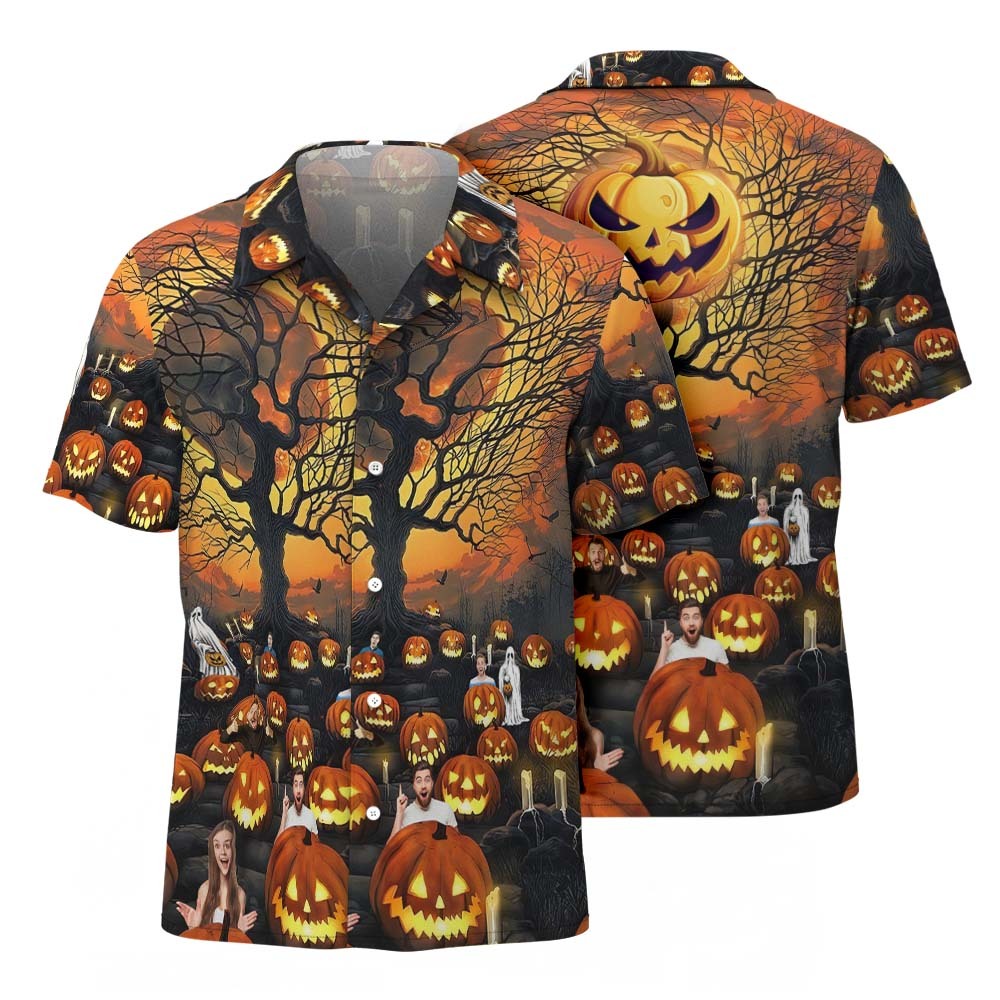 Custom Photo Pet Hawaiian Shirt Halloween Shirt - FaceBoxerUK