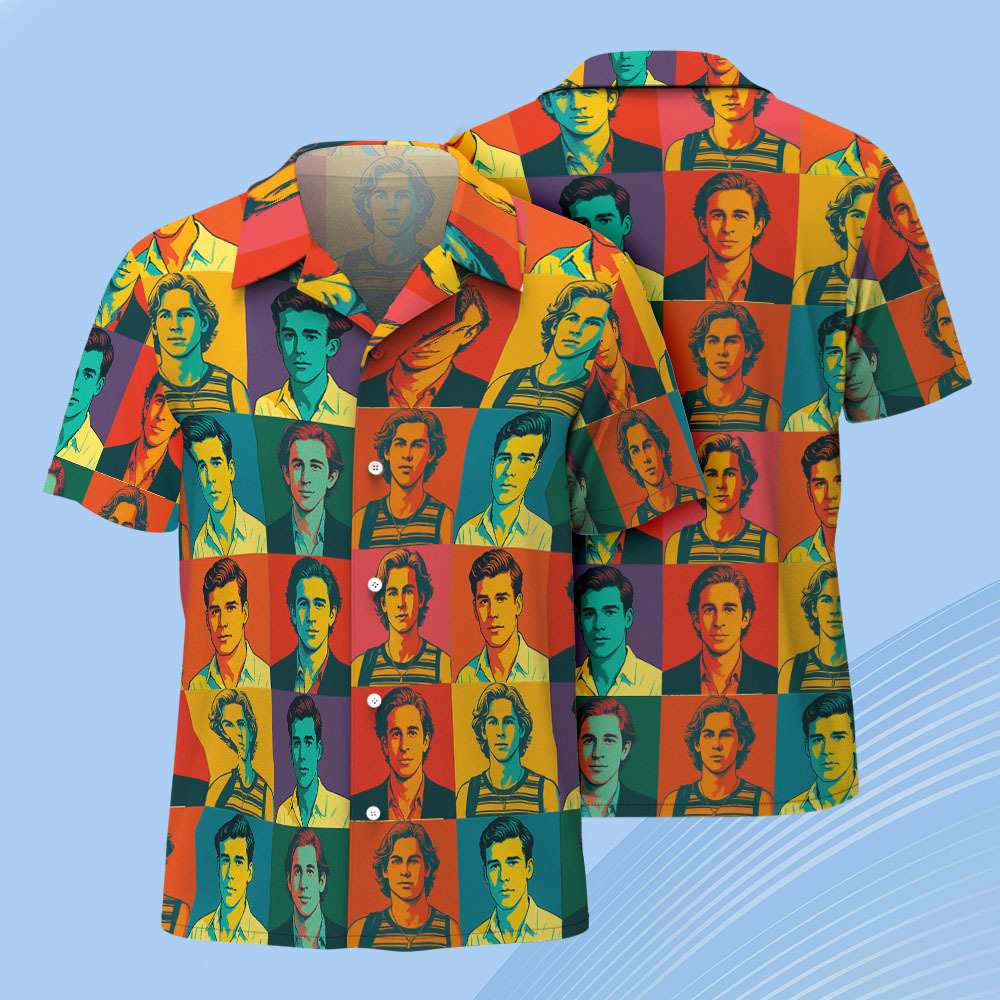 Pop Art Custom Face Hawaiian Shirt Bold Colorful Pattern Fun Personalized Gift - FaceBoxerUK