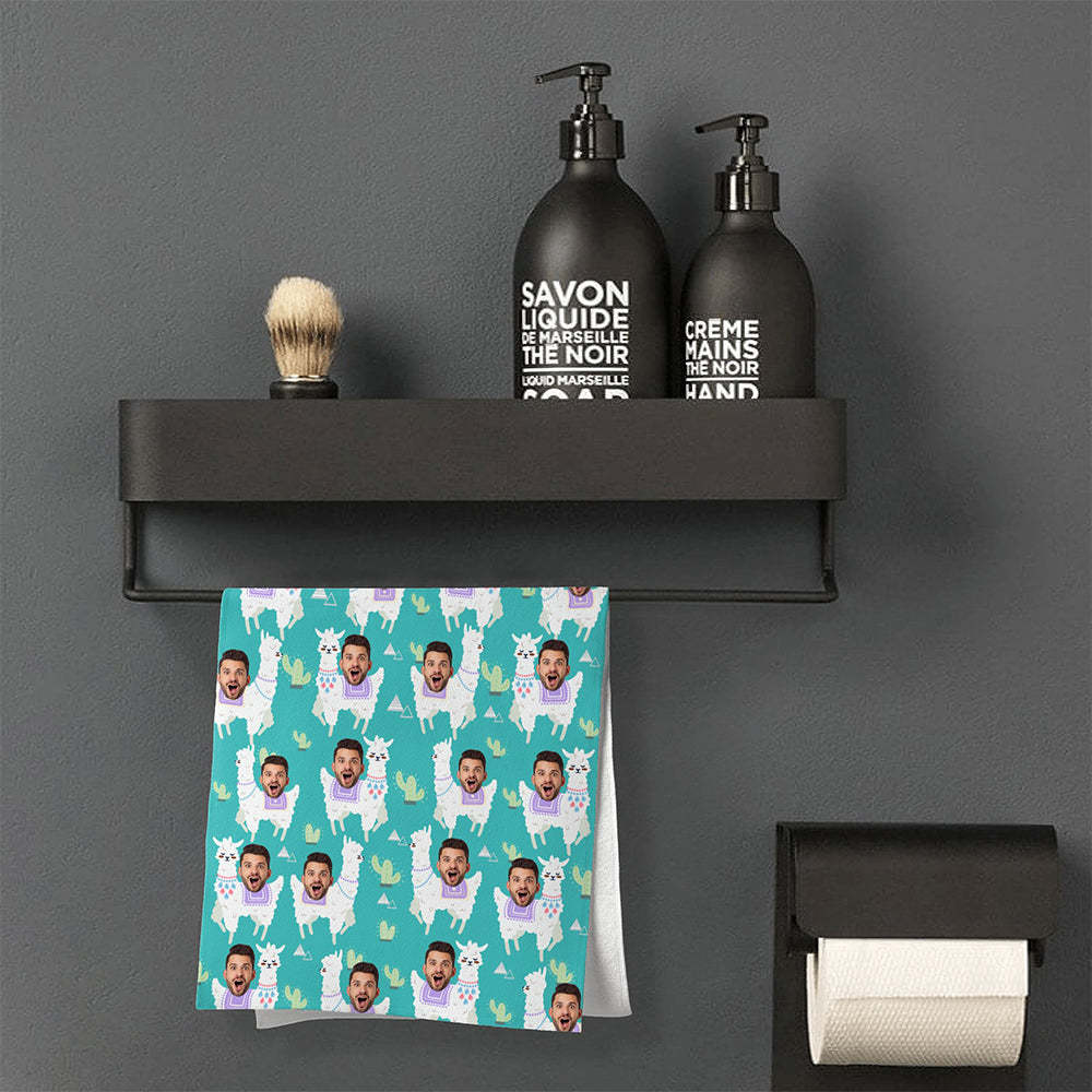 Custom Faces Sheep Beach Towel Personalized Photo Beach Towel Funny Gift - FaceBoxerUK