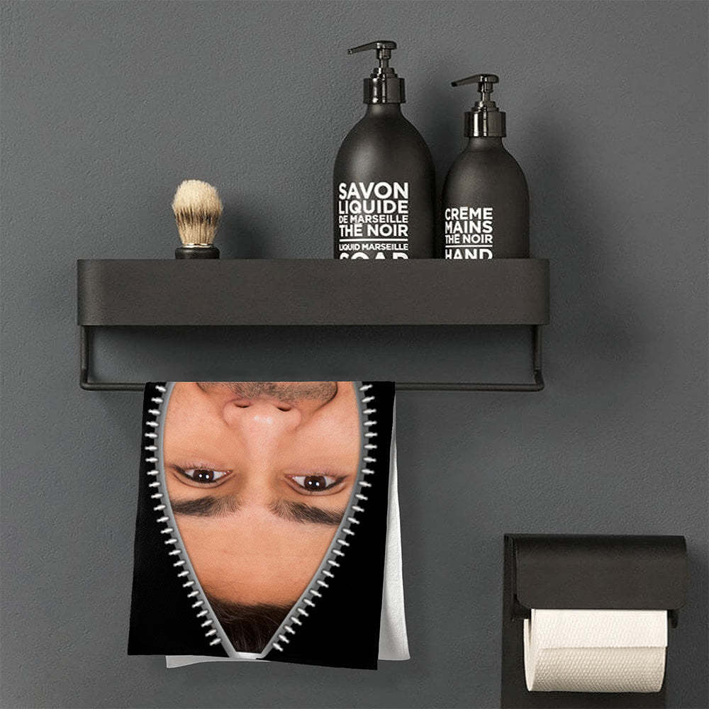 Custom Faces Zipper Beach Towel Personalized Photo Beach Towel Funny Gift - FaceBoxerUK