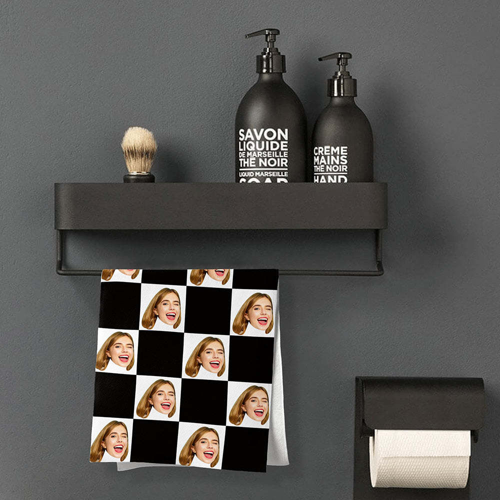 Custom Face Chess board Beach Towel Personalized Photo Beach Towel Funny Gift - FaceBoxerUK
