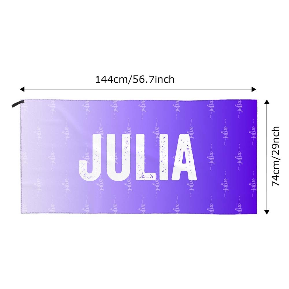 Custom Purple Beach Towel Personalized Photo Beach Towel Special Gift - FaceBoxerUK