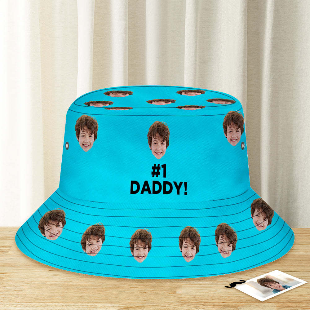 Custom Bucket Hat Unisex Face Bucket Hat Personalised Wide Brim Outdoor Summer Cap Hiking Beach Sports Hats #1 Daddy - FaceBoxerUK