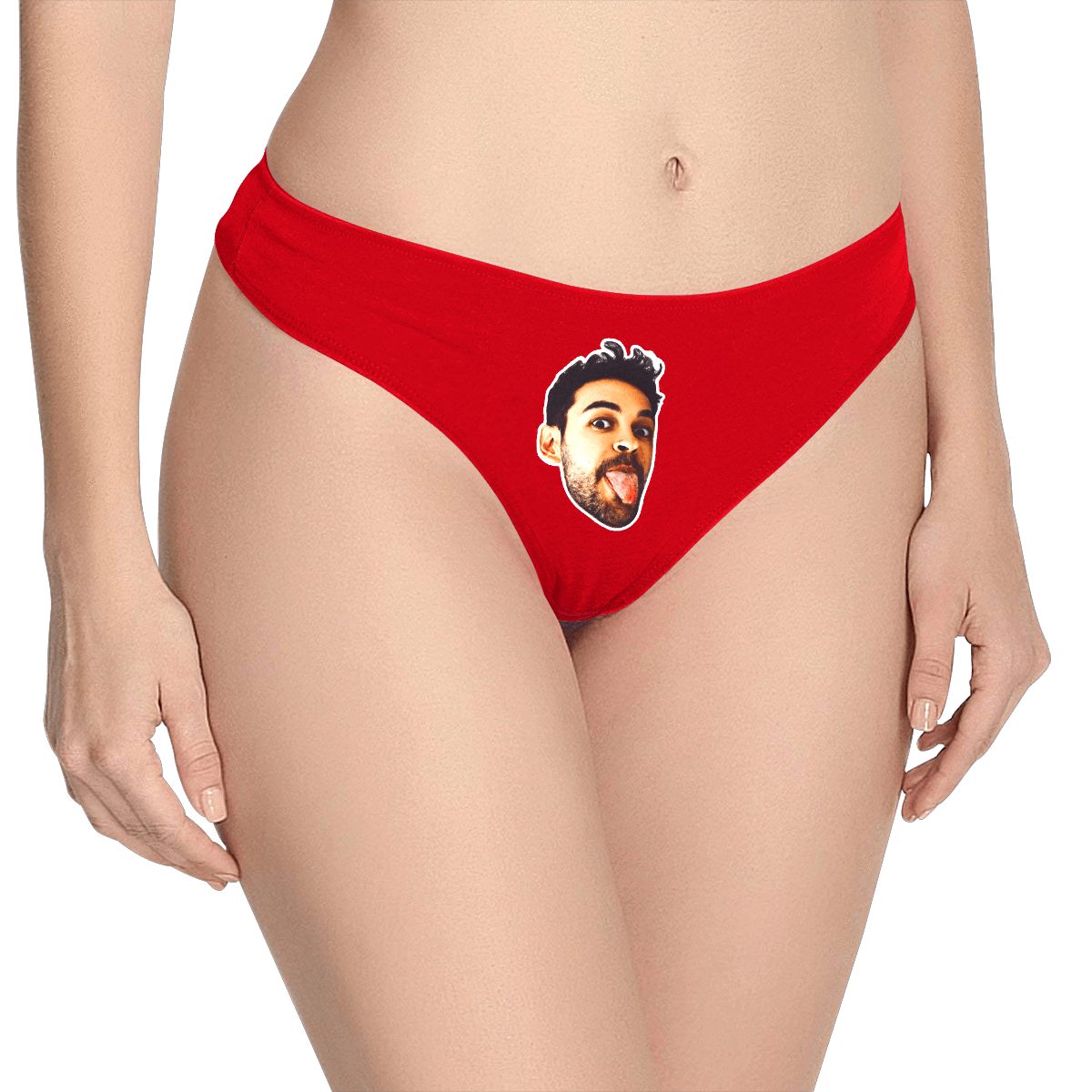Women's Custom Face Thong Panty - Solid Color - MyPhotoSocks