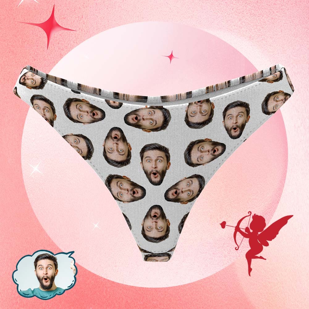 Custom Multi Face Women's Thong Personalised Funny Gifts For Her - FaceBoxerUK