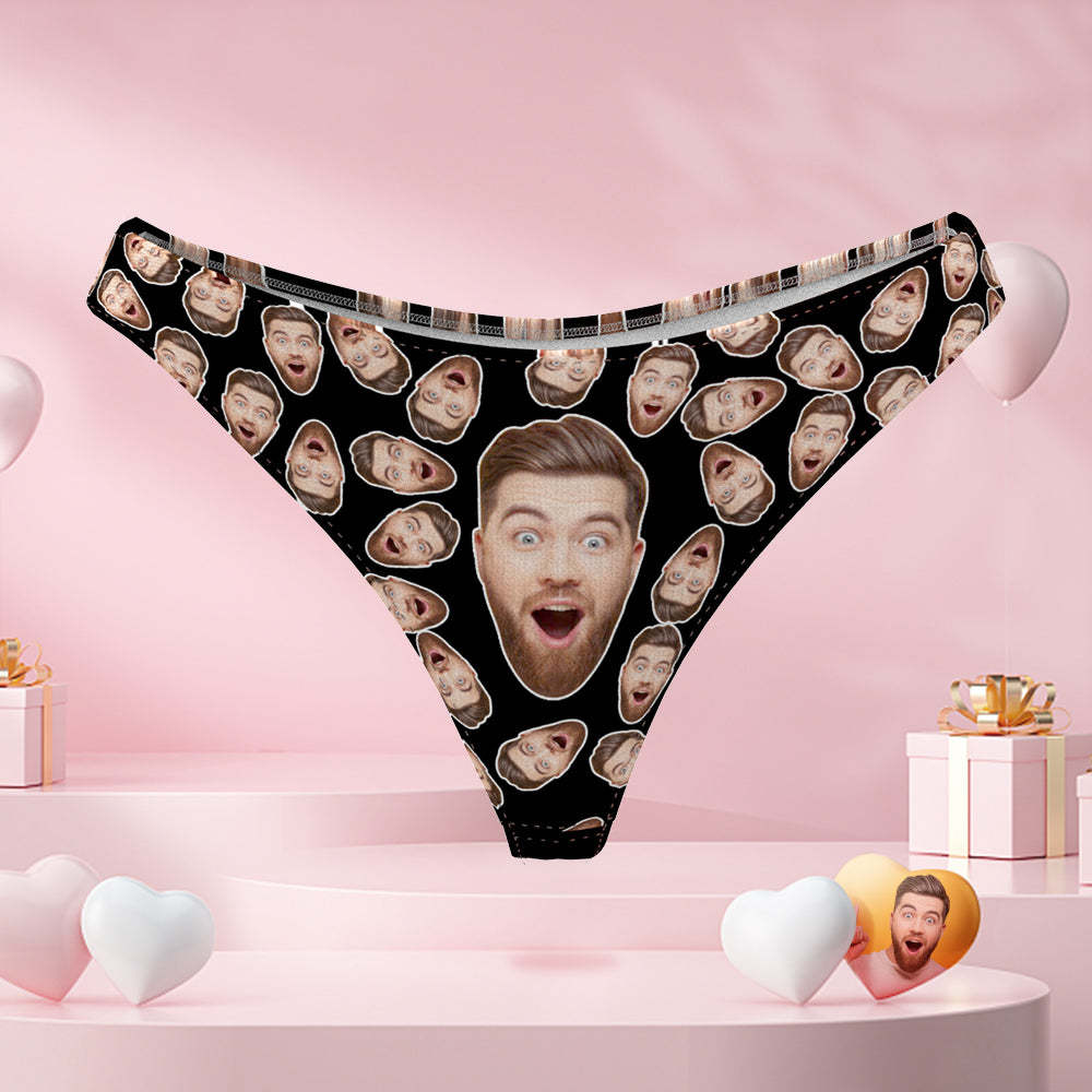 Custom Boyfriend Face Thong Panties Funny Gift For Her - FaceBoxerUK