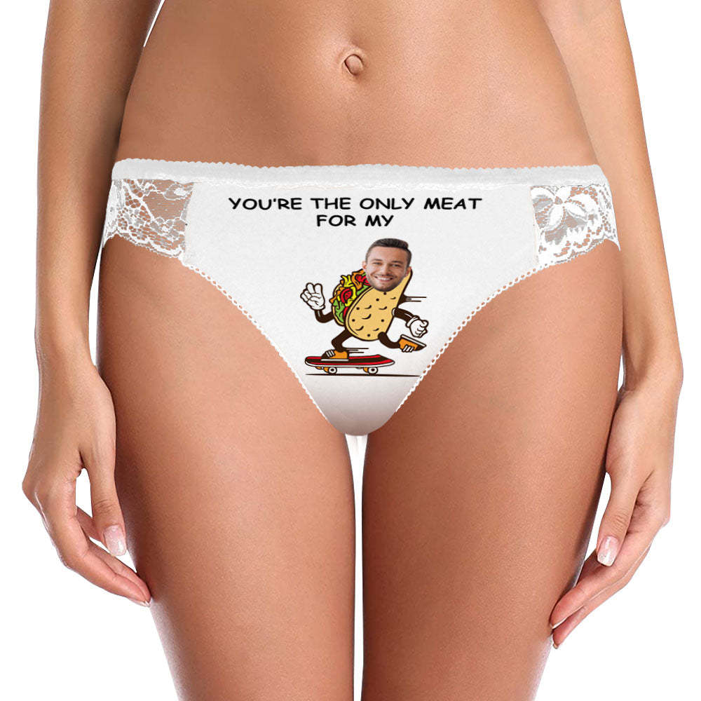 Custom Women Lace Panty Face Sexy Panties - You're The Only Meat For Me - FaceBoxerUK