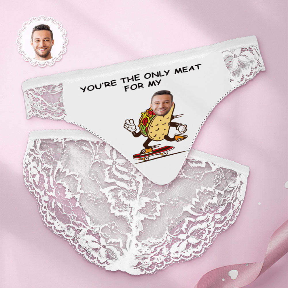 Custom Women Lace Panty Face Sexy Panties - You're The Only Meat For Me - FaceBoxerUK