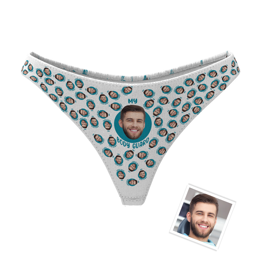Custom Face Thong Panties Bodyguard Personalised Printed Sexy Fun Funny Panties Lingerie