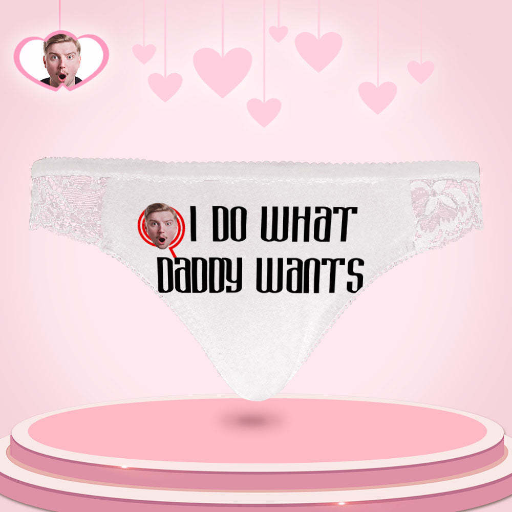 Custom Women Lace Panty Face Sexy Panties Women's Underwear - I Do What Daddy Wants - FaceBoxerUK
