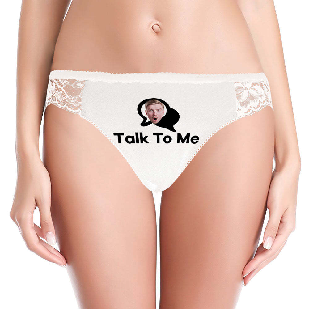 Custom Women Lace Panty Face Sexy Panties Women's Underwear - Talk To Me - FaceBoxerUK