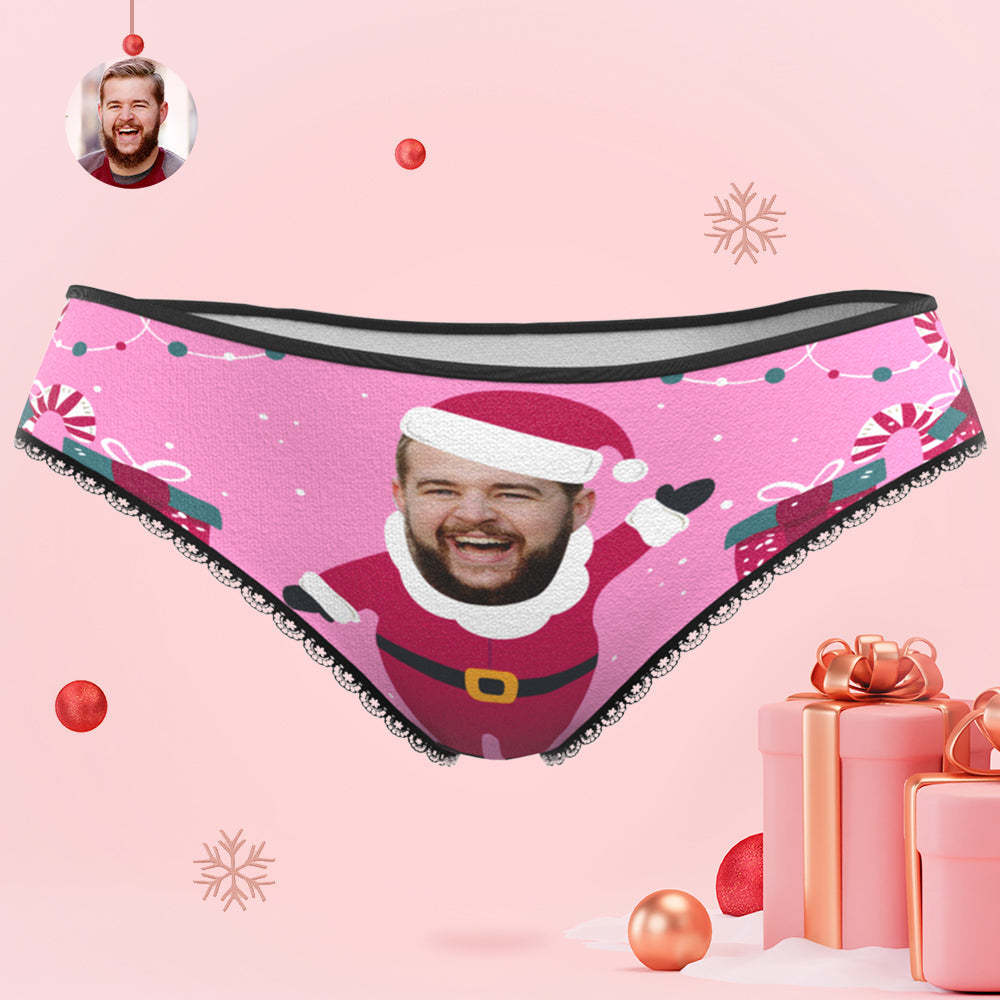 Custom Face Santa is Here Women's Panties Personalised Christmas Gift - FaceBoxerUK