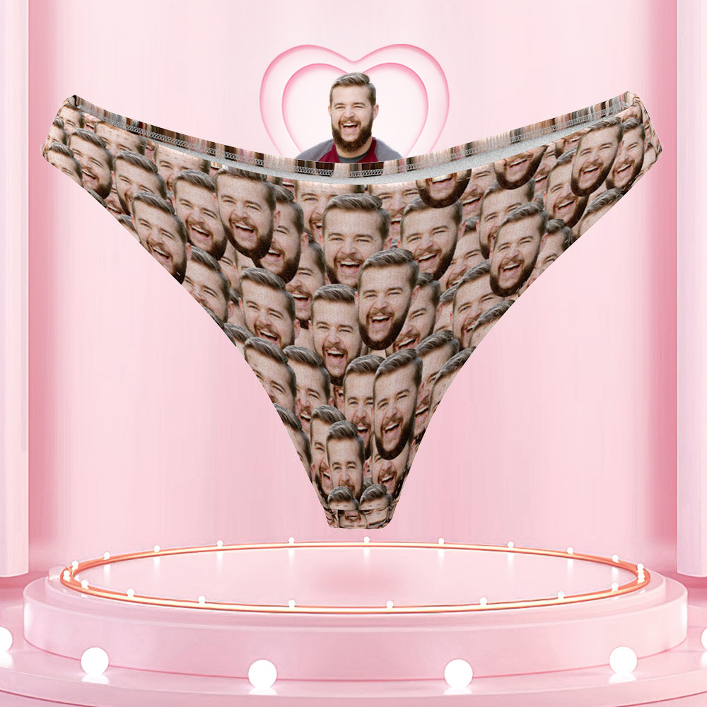 Custom Face Women Thong I Love You so Much Personalised Panties Funny Gift for Her