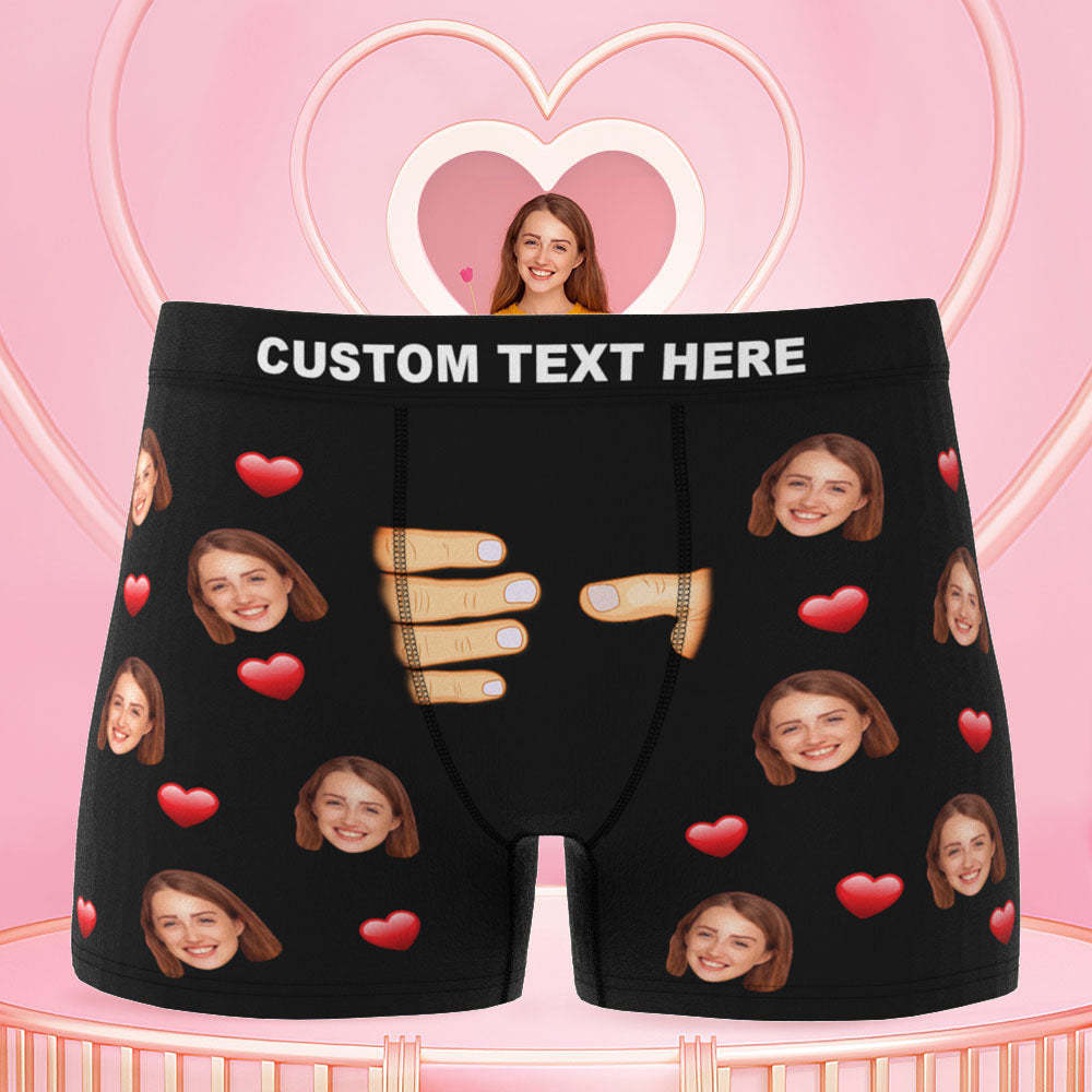 Custom Face Men Underwear Personalised Funny Underpant Boxer Shorts Valentine's Day Gift