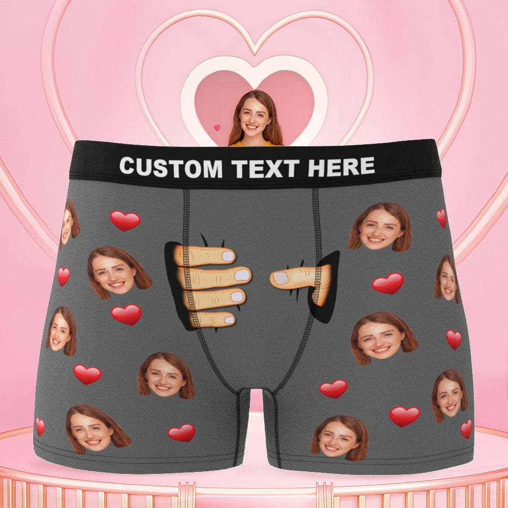 Custom Face Men Underwear Personalised Funny Underpant Boxer Shorts Valentine's Day Gift