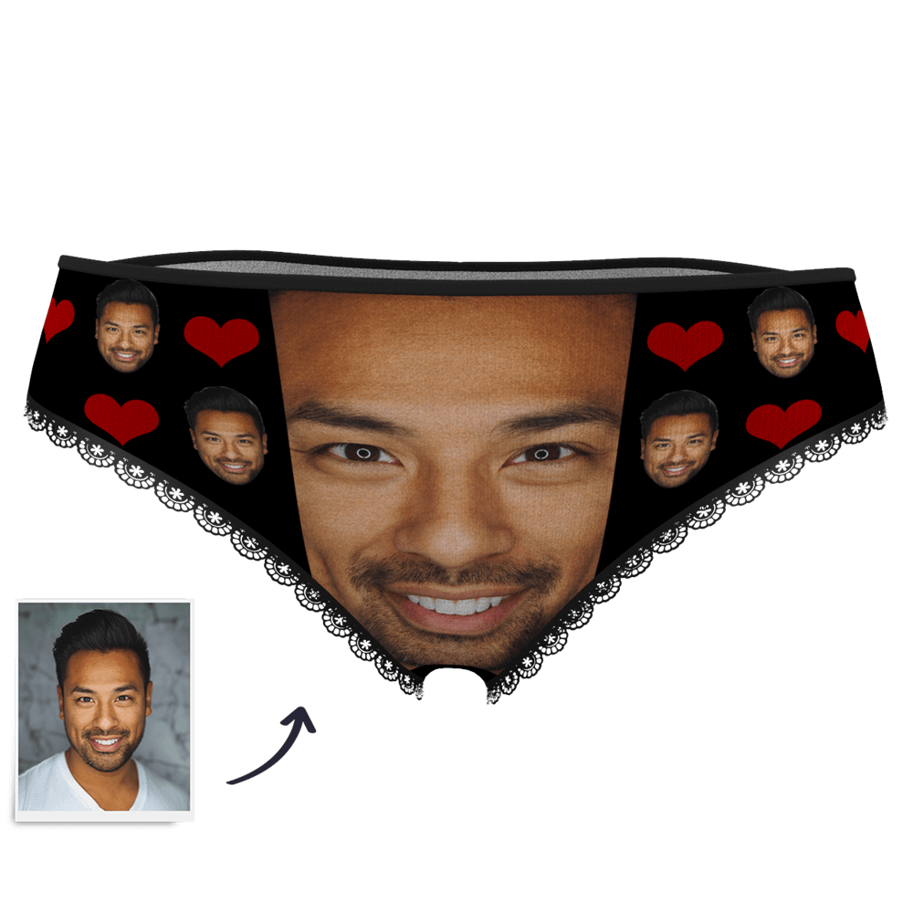 Custom Face Women's Panties Love Heart