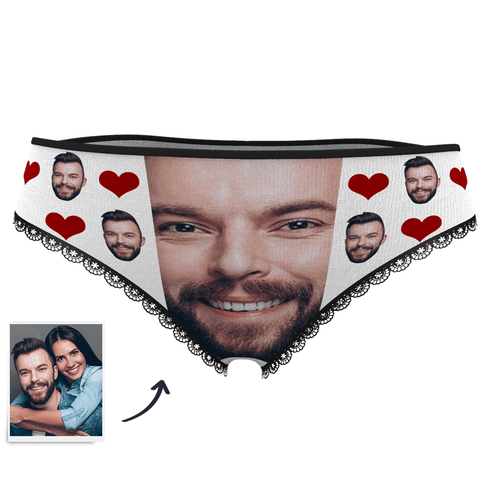 Custom Face Women's Panties Love Heart