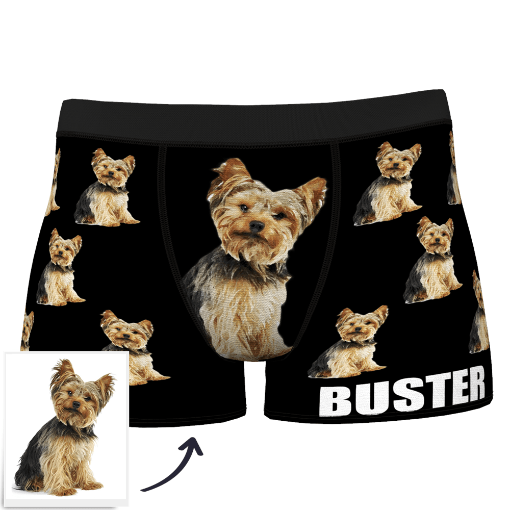 Custom Dog Boxer Shorts Painted Art Portrait - MyFaceSocksUK