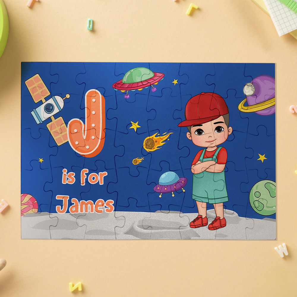Personalized Christmas Jigsaw Puzzle for Kids - Custom Puzzle Gift with Name - FaceBoxerUK