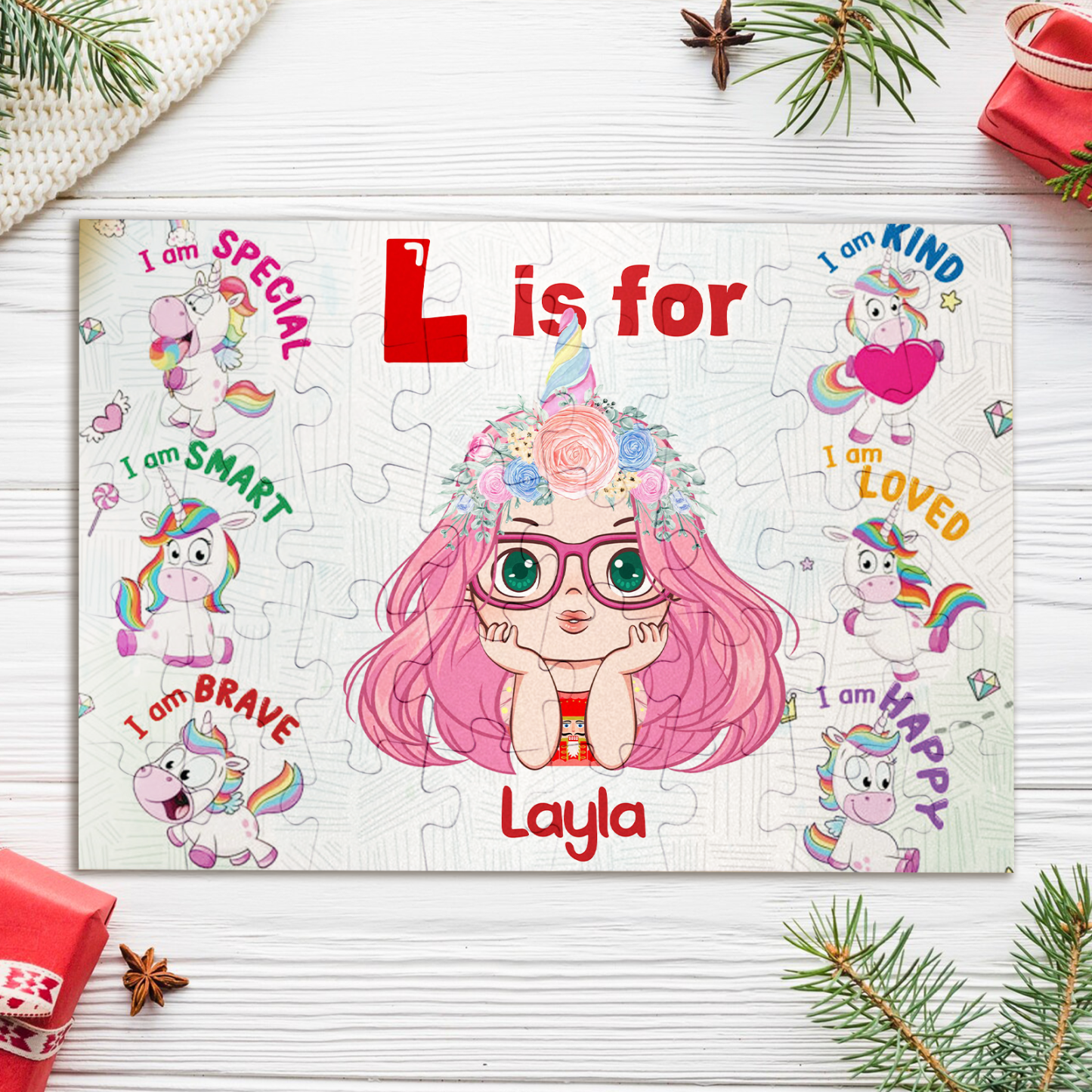 Personalized Christmas Jigsaw Puzzle for Kids - Custom Puzzle Gift with Name - FaceBoxerUK