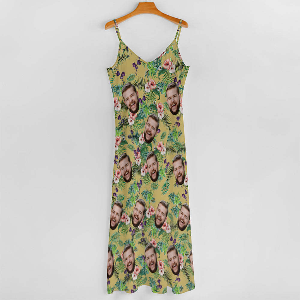 Custom Couple Hawaiian Style Long Dress & Men Shirt For Couple - FaceBoxerUK