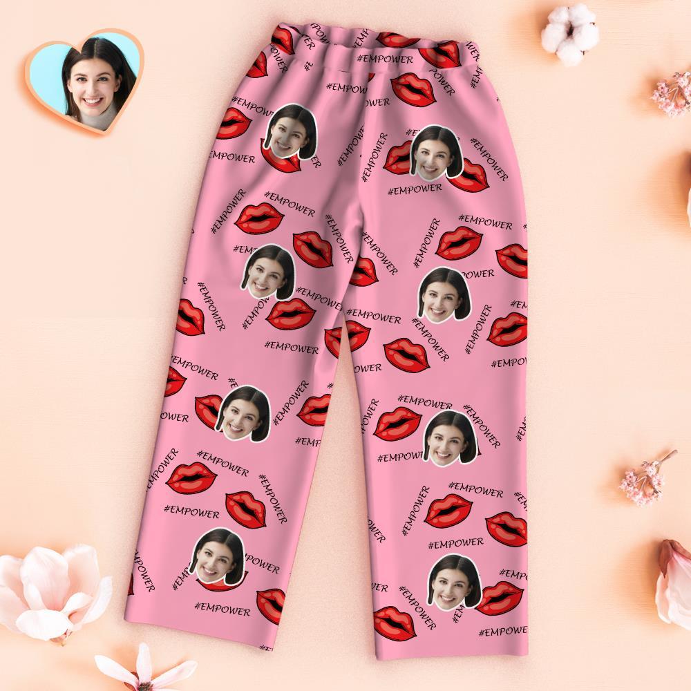 Custom Face Pajamas #Empower Personalised Photo Pink Pajamas Set Mother's Day Gifts