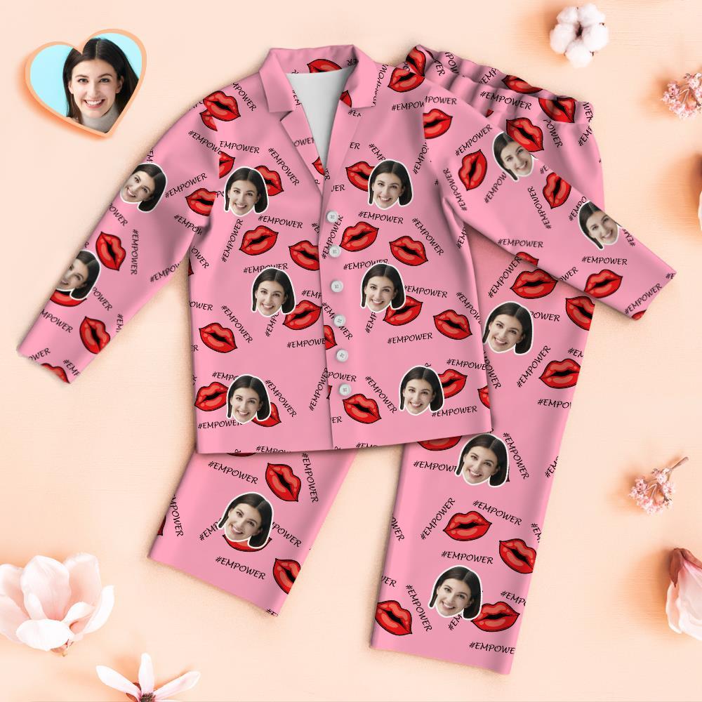 Custom Face Pajamas #Empower Personalised Photo Pink Pajamas Set Mother's Day Gifts
