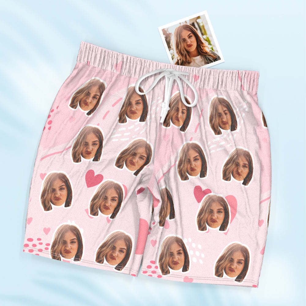 Custom Face Short Sleeved Pajamas Personalised Women's Sleepwear Love Gifts For Her