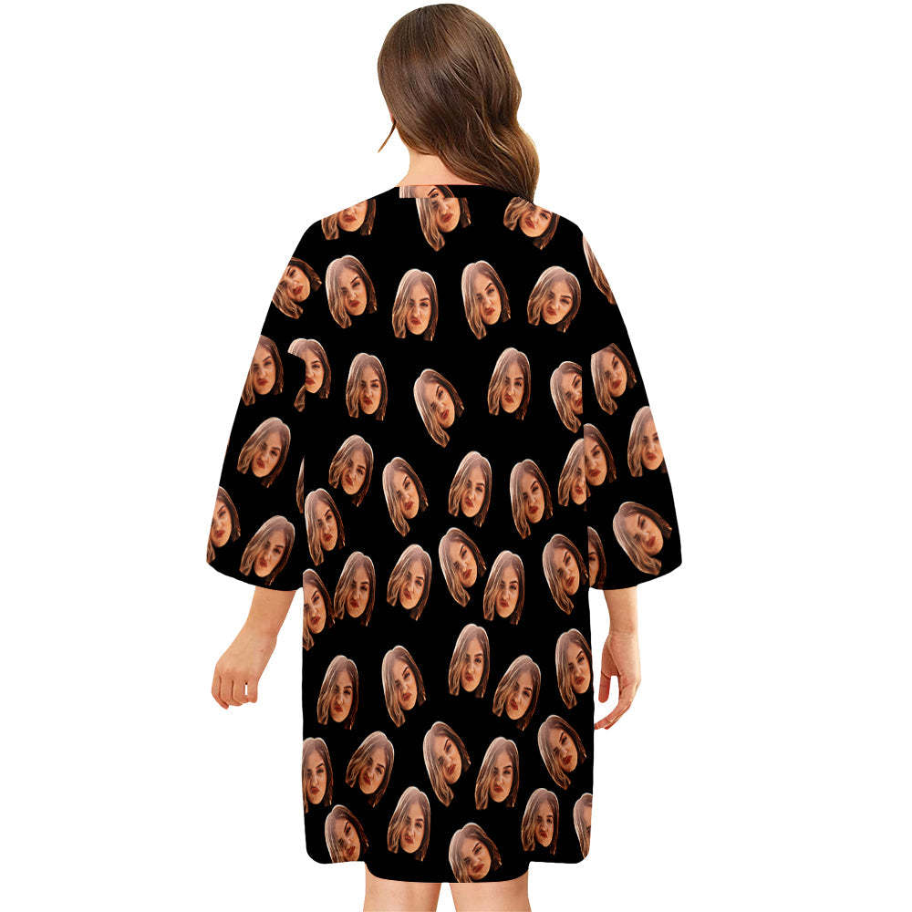 Custom Photo Face Nightdress Personalised Women's Oversized Colorful Nightshirt Gifts For Women - FaceBoxerUK