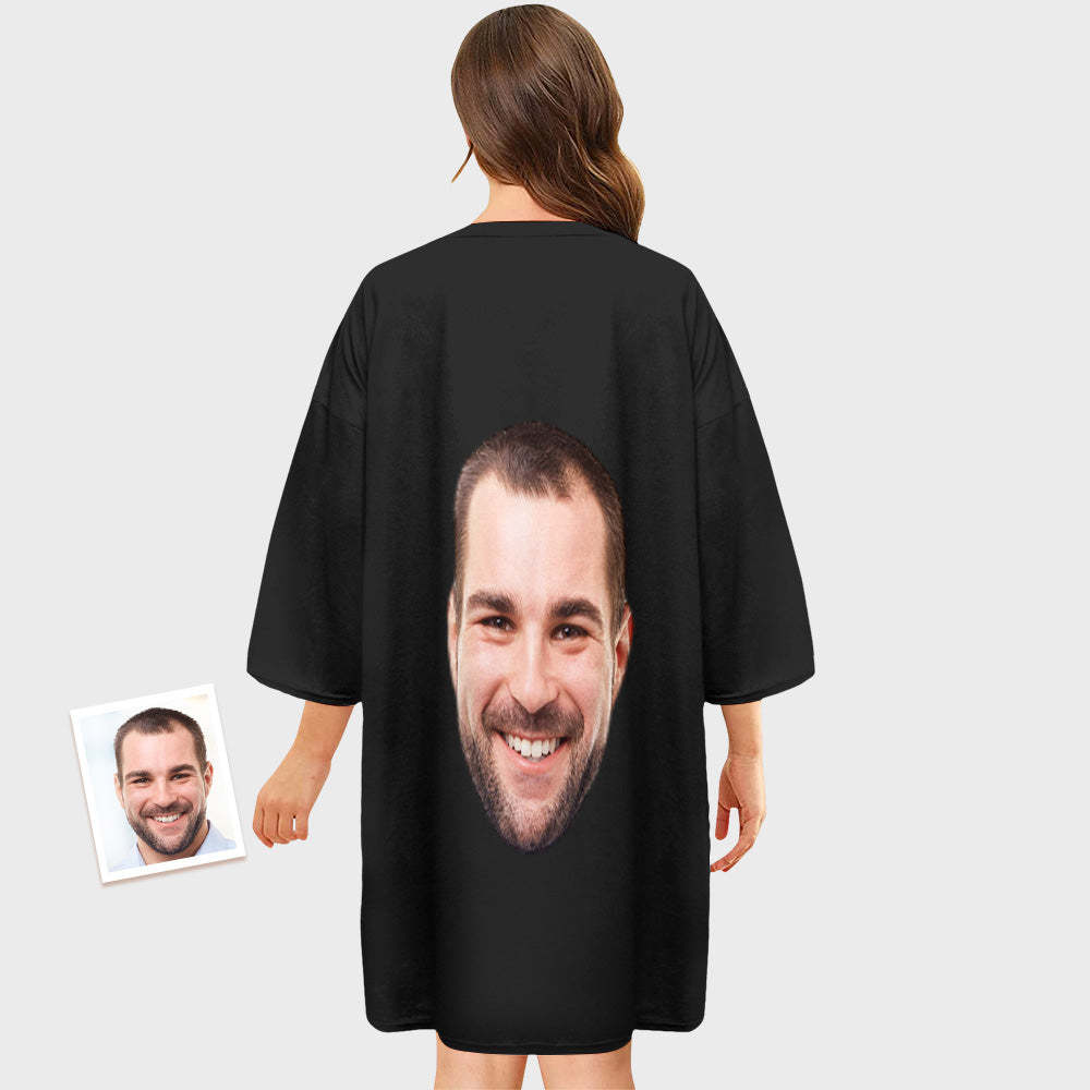 Funny Custom Photo Face Nightdress Personalised Women's Oversized Colorful Nightshirt Gifts For Her