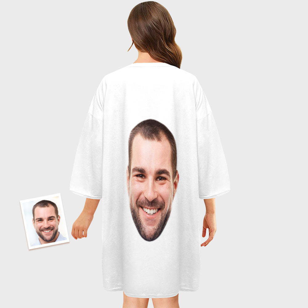 Funny Custom Photo Face Nightdress Personalised Women's Oversized Colorful Nightshirt Gifts For Her