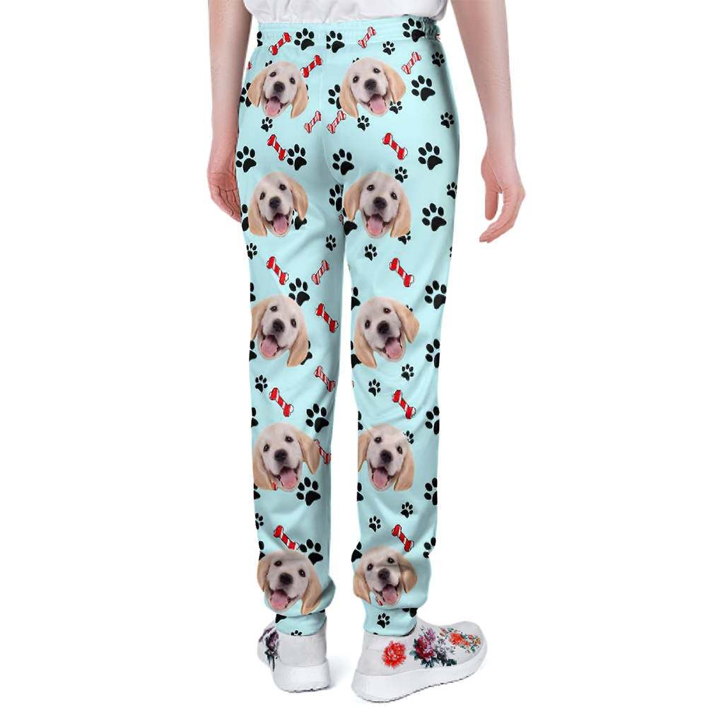 Custom Dog Face Sweatpants Unisex Joggers Gift For Pet Lovers - FaceBoxerUK