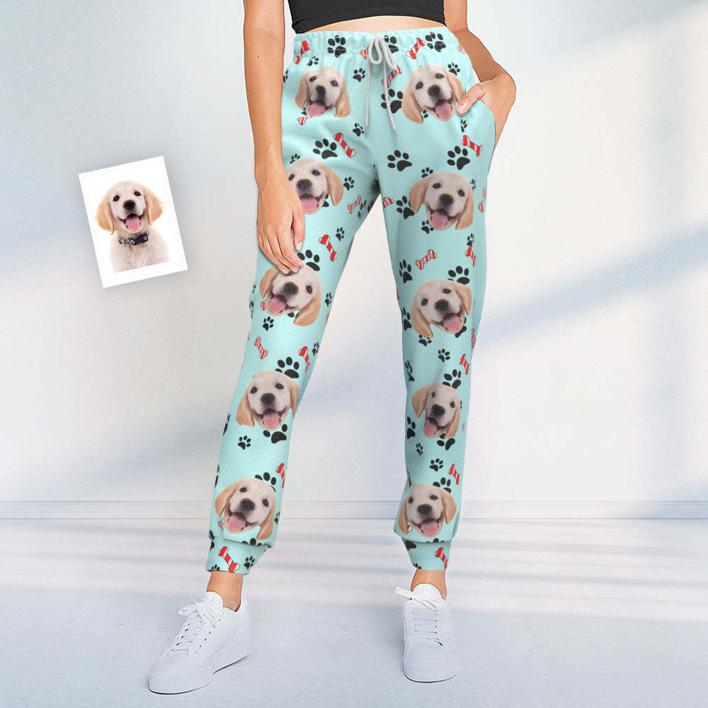 Custom Dog Face Sweatpants Unisex Joggers Gift For Pet Lovers - FaceBoxerUK