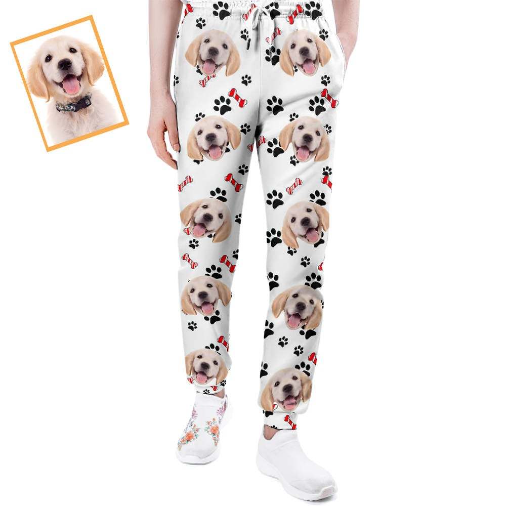 Custom Dog Face Sweatpants Unisex Joggers Gift For Pet Lovers - FaceBoxerUK