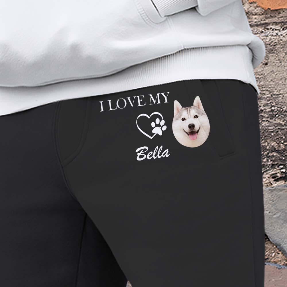 Custom Comfy Sweatpants - I Love My Dog