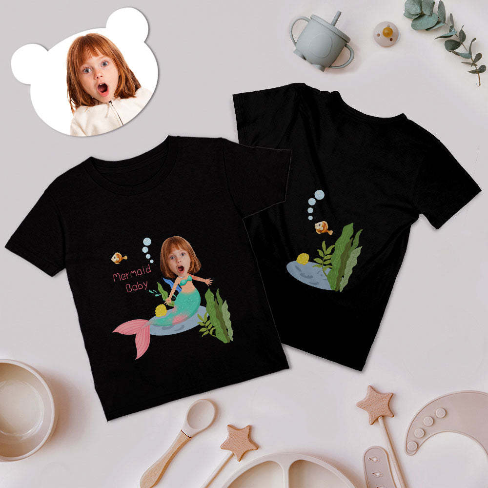 Custom Face T-shirt Mermaid Family Shirt Mother's Day Matching Shirt