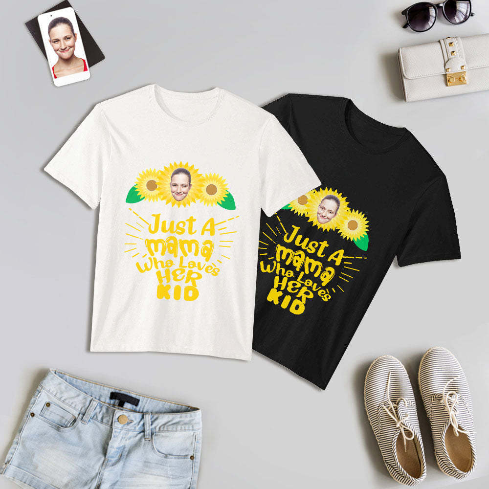 Custom Face Matching T-shirt Sunflower Family Shirt Mother's Day Gift