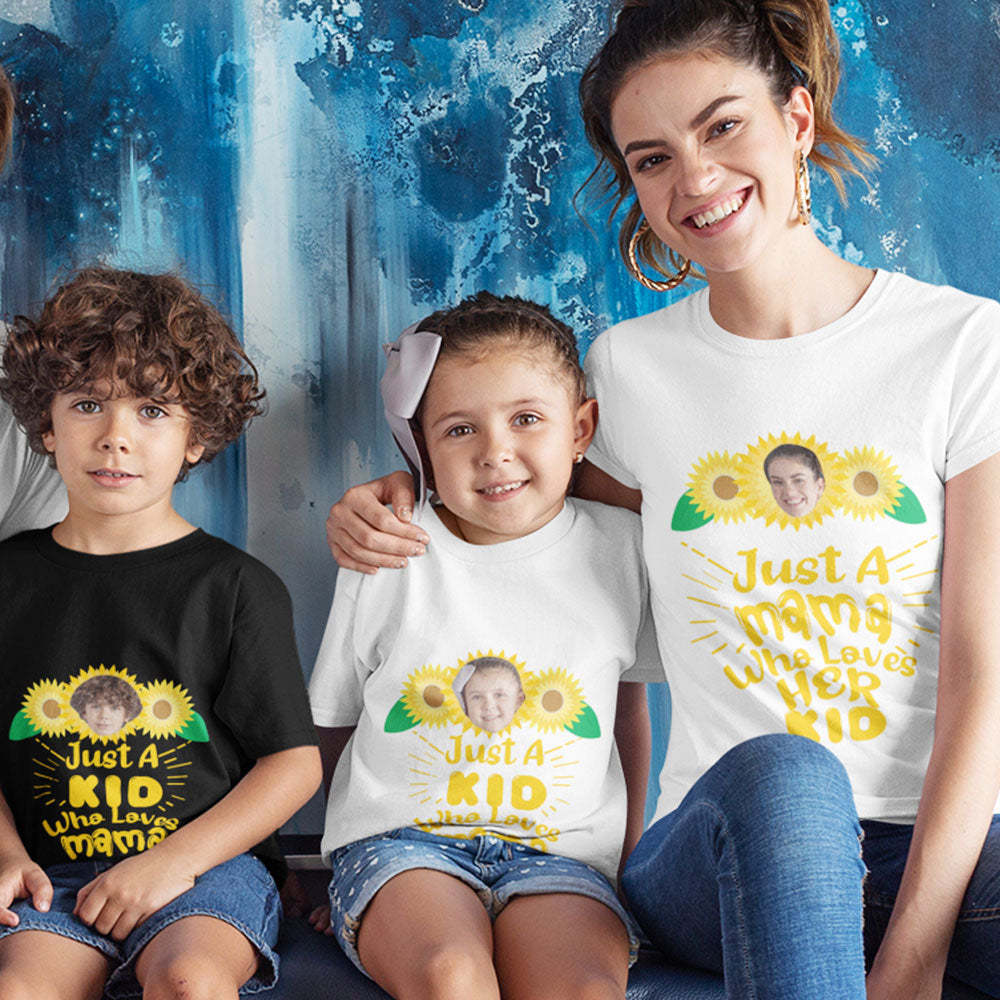 Custom Face Matching T-shirt Sunflower Family Shirt Mother's Day Gift
