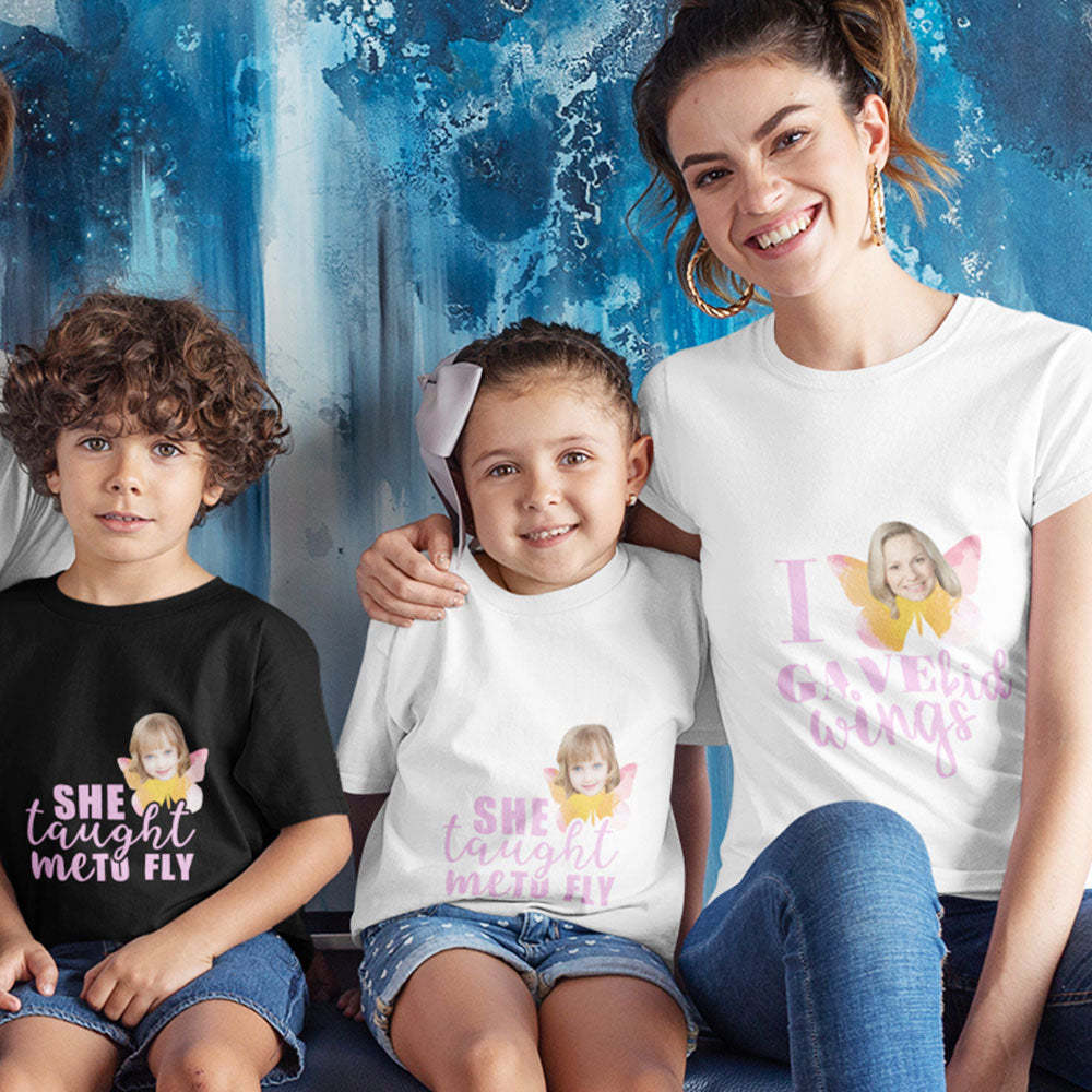 Custom Face T-shirt Mother's Day Family Shirt Matching Shirt Gift for Mom