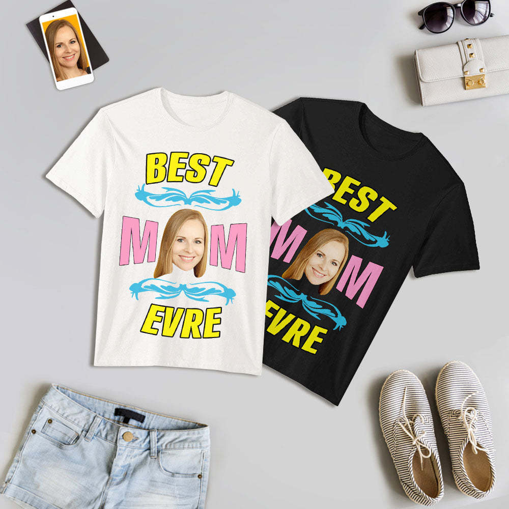Custom Face T-shirt Best Mom Matching Shirt Mother's Day Gift