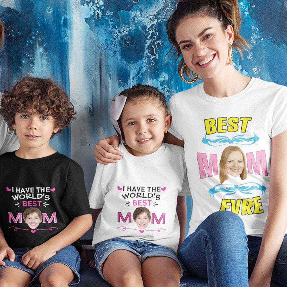 Custom Face T-shirt Best Mom Matching Shirt Mother's Day Gift