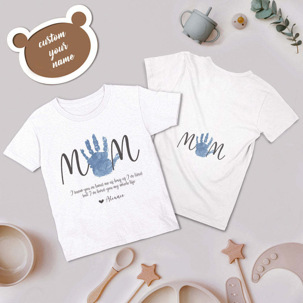 Custom Name T-shirt Handprint Matching Shirt Best Gift for Mother's Day