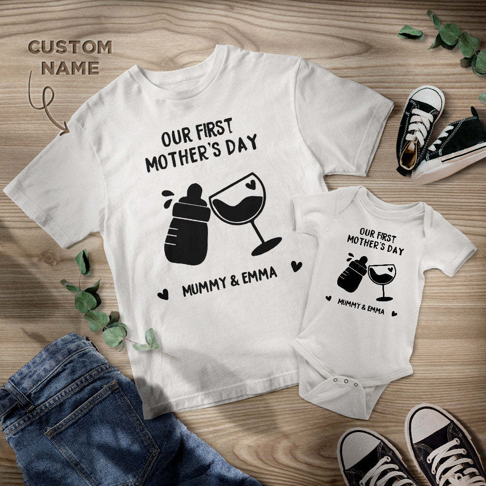 Personalised Name Our First Mother's Day Together 2022 Matching Outfit Mother's Day Gift