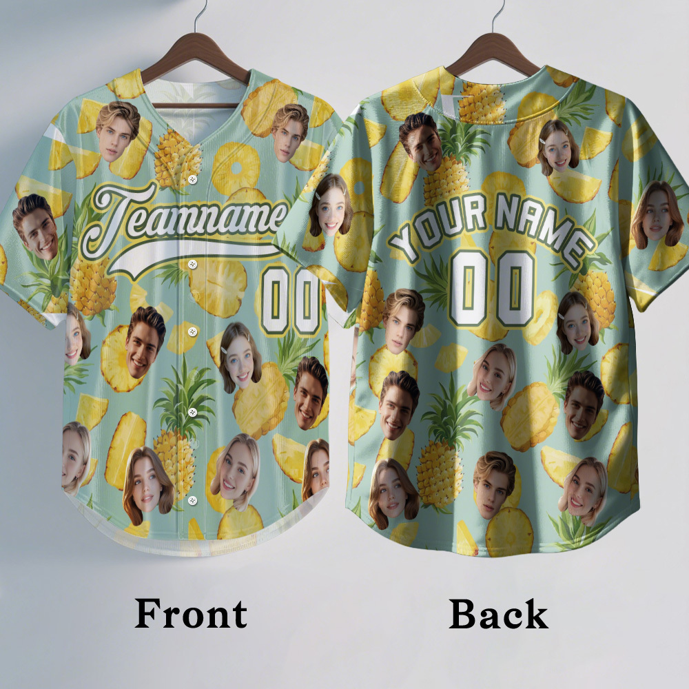 Personalized Hawaii Floral Shirt for Kids Custom Hawaiian Baseball Jersey with Face Teamname Name Number