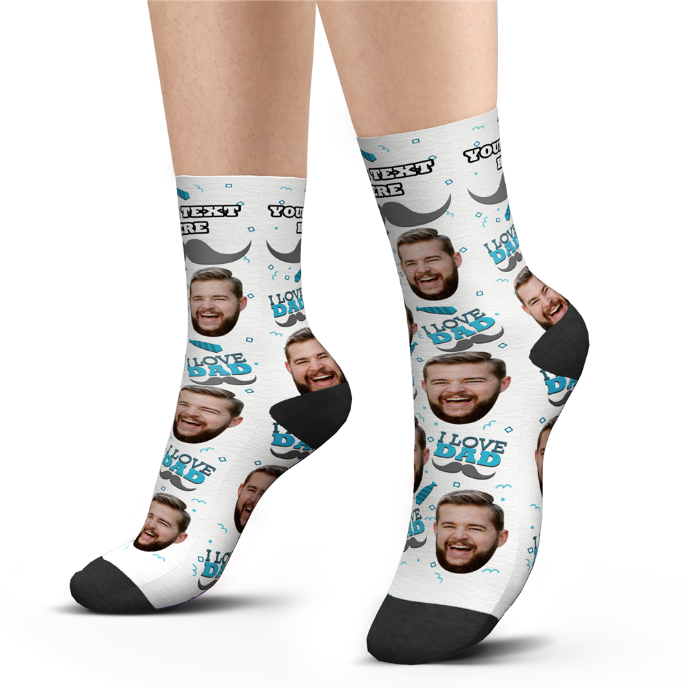 Custom I Love Dad Socks With Your Text - faceboxeruk