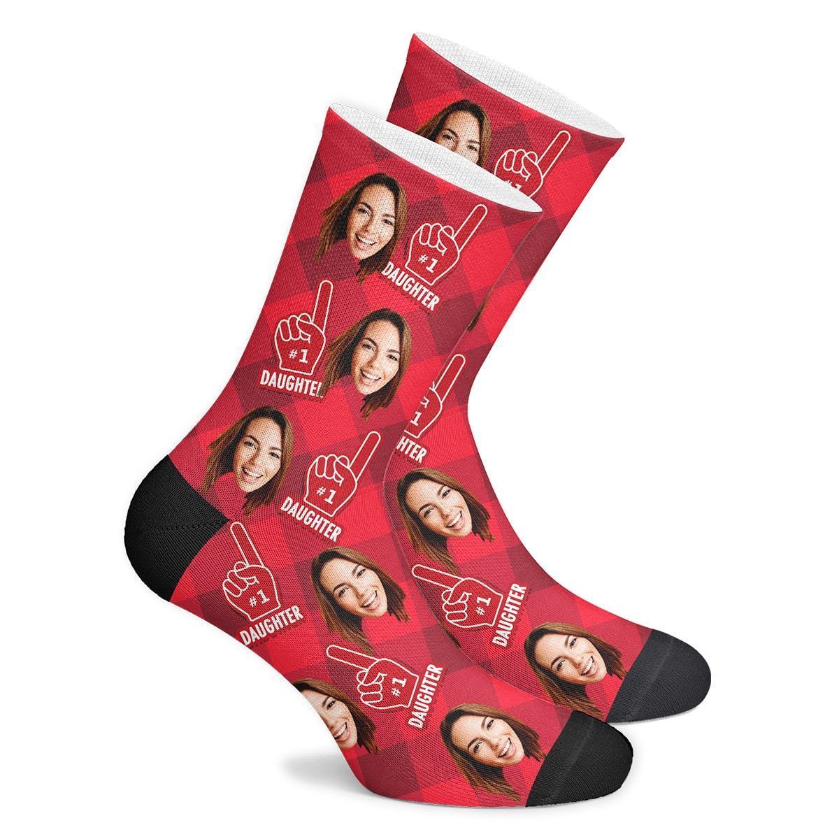 Custom #1 Daughter Fan Socks With Your Text - Facesboxeruk