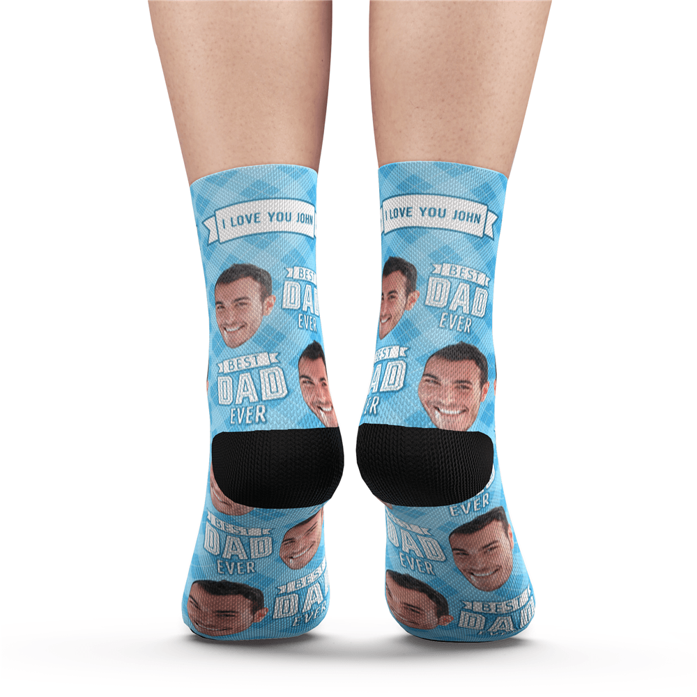 Custom Best Dad Ever Socks With Your Text - Facesboxeruk