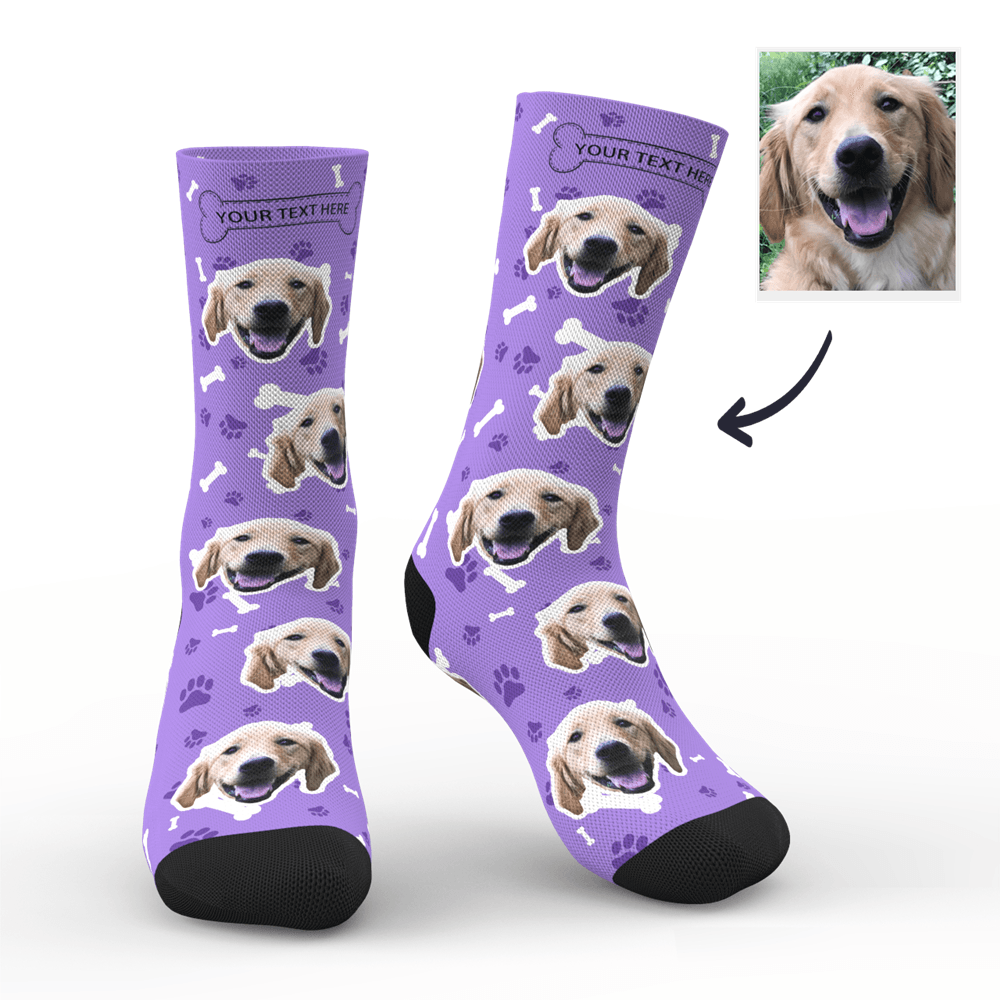 Custom Dog Socks With Your Text - Myfacesocksuk