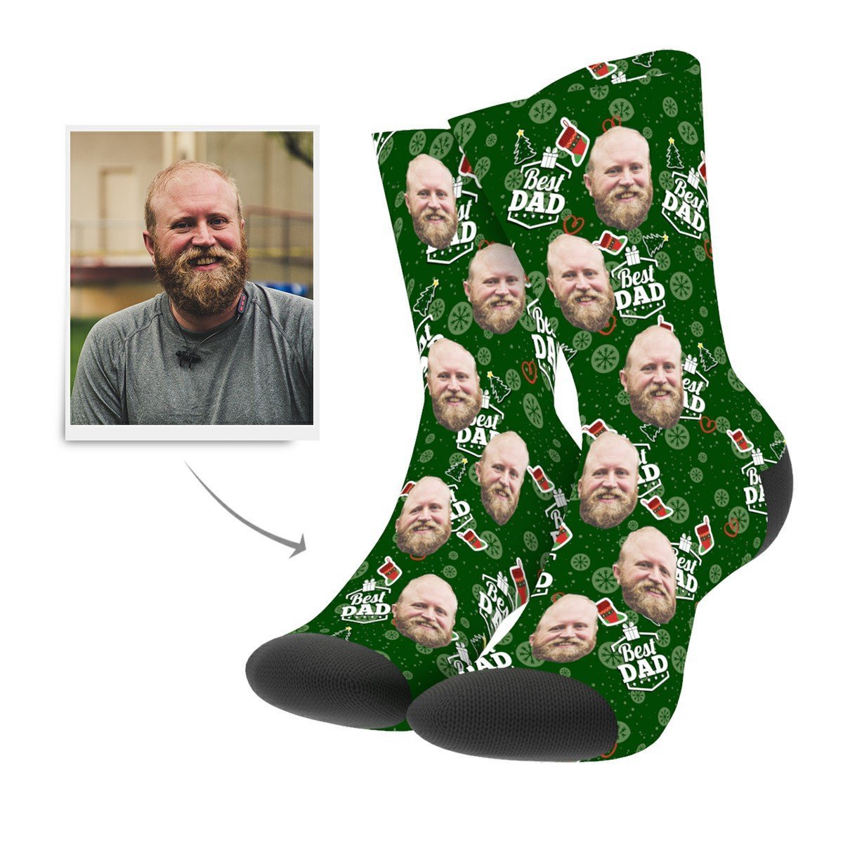 Christmas Custom Dad Socks - Facesboxeruk