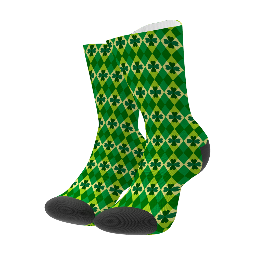 St. Patrick's Day Shamrock Socks - Facesboxeruk